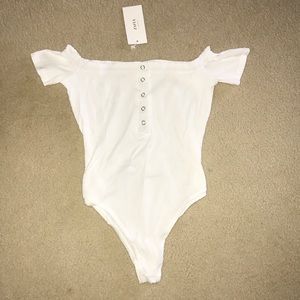 white comfy bodysuit BRAND NEW!!